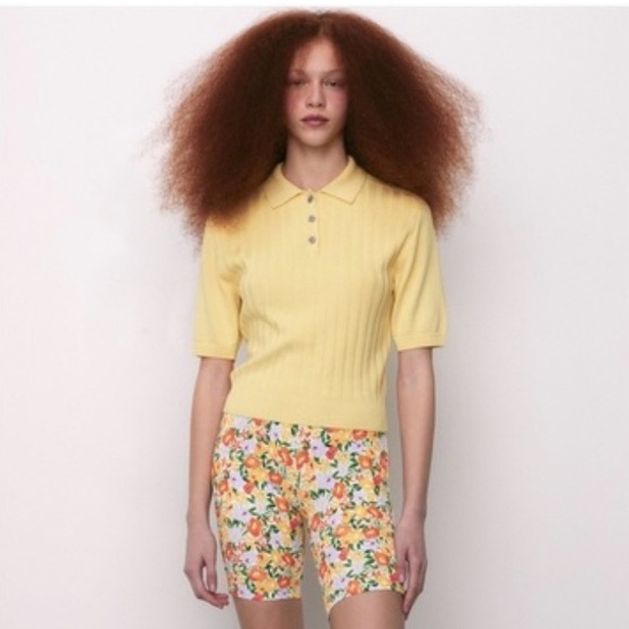 Zara Light Yellow Polo Top - Picture 3 of 7
